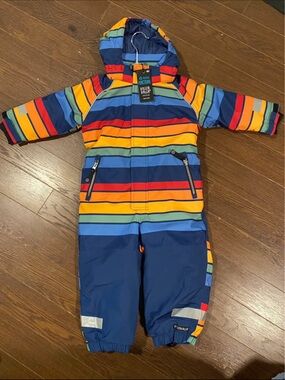 Viller Valla rainbow striped snowsuit
